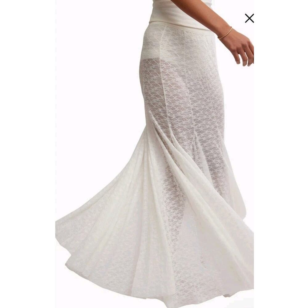 EUC Ivory Free People Kiss Kiss Sheer Mesh Maxi Slip XS - Picture 8 of 10